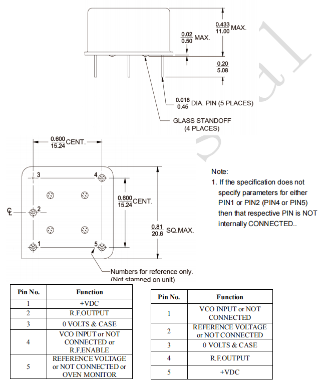 OCXO 20.6 x 20.6 x 11mm